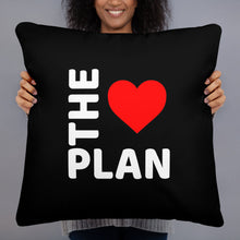Load image into Gallery viewer, LOVE THE PLAN: Black Pillow