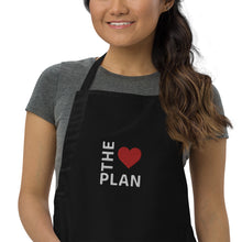 Load image into Gallery viewer, LOVE THE PLAN: Embroidered Apron (black or white)