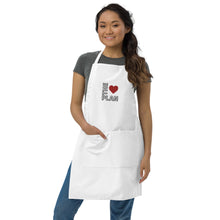 Load image into Gallery viewer, LOVE THE PLAN: Embroidered Apron (black or white)