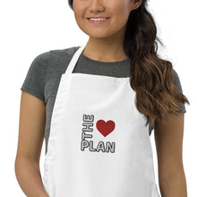 Load image into Gallery viewer, LOVE THE PLAN: Embroidered Apron (black or white)