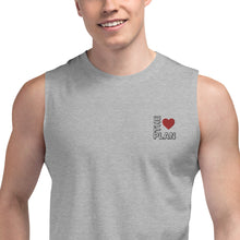 Load image into Gallery viewer, LOVE THE PLAN: Embroidered Muscle Shirt