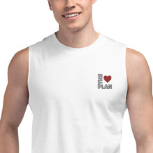Load image into Gallery viewer, LOVE THE PLAN: Embroidered Muscle Shirt