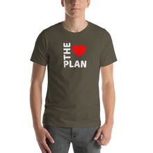 Load image into Gallery viewer, LOVE THE PLAN: Short-Sleeve Unisex T-Shirt (white text)