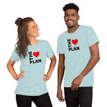 Load image into Gallery viewer, LOVE THE PLAN: Short-Sleeve Unisex T-Shirt (black text)
