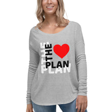 Load image into Gallery viewer, LOVE THE PLAN: Ladies' Long Sleeve Tee (gray)