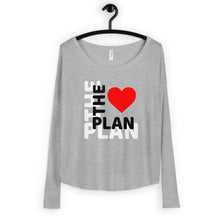 Load image into Gallery viewer, LOVE THE PLAN: Ladies' Long Sleeve Tee (gray)