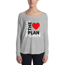 Load image into Gallery viewer, LOVE THE PLAN: Ladies' Long Sleeve Tee (gray)