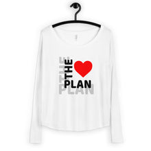 Load image into Gallery viewer, LOVE THE PLAN: Ladies' Long Sleeve Tee (white)