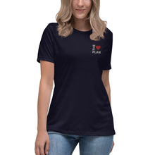 Load image into Gallery viewer, LOVE THE PLAN: Women's Relaxed T-Shirt (Embroidered)