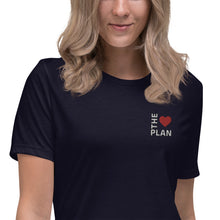 Load image into Gallery viewer, LOVE THE PLAN: Women's Relaxed T-Shirt (Embroidered)