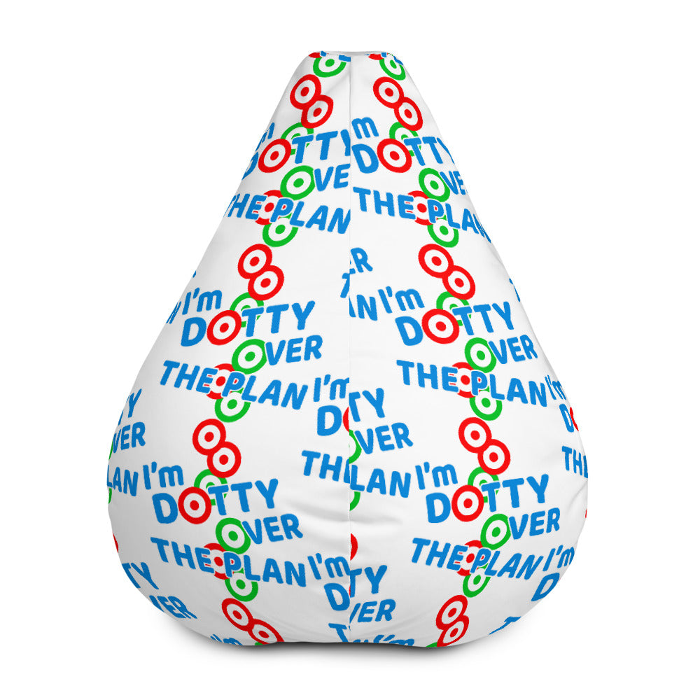 DOTTY OVER THE PLAN: Bean Bag Chair Cover (white)