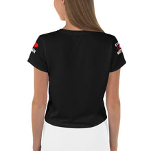 Load image into Gallery viewer, DOT WATCHER: All-Over Print Crop Tee (black)
