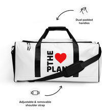 Load image into Gallery viewer, LOVE THE PLAN: White Duffle bag
