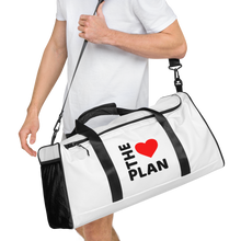 Load image into Gallery viewer, LOVE THE PLAN: White Duffle bag

