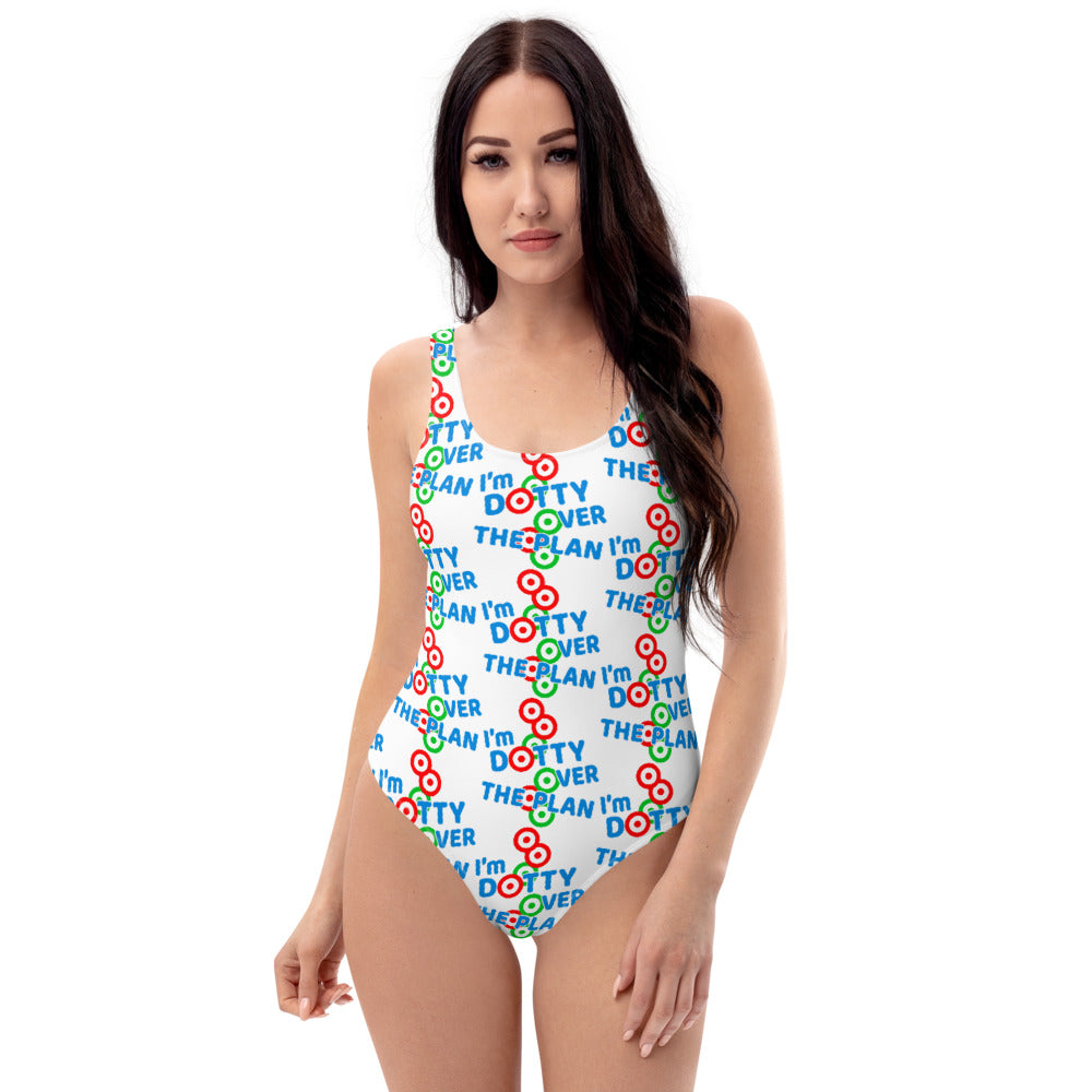 DOTTY OVER THE PLAN: One-Piece Swimsuit (white)