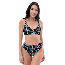 Load image into Gallery viewer, DOTTY OVER THE PLAN: Recycled high-waisted bikini (black)
