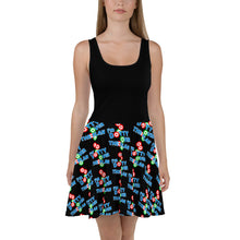 Load image into Gallery viewer, DOTTY OVER THE PLAN: Skater Dress (black)
