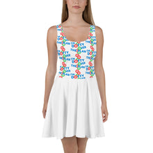 Load image into Gallery viewer, DOTTY OVER THE PLAN: Skater Dress (white)
