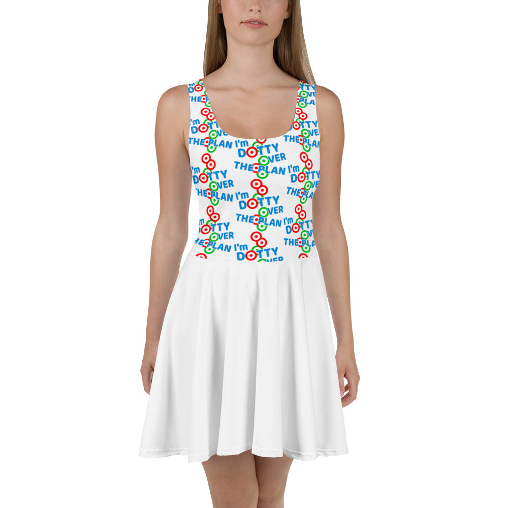 DOTTY OVER THE PLAN: Skater Dress (white)