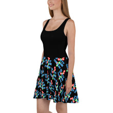 Load image into Gallery viewer, DOTTY OVER THE PLAN: Skater Dress (black)
