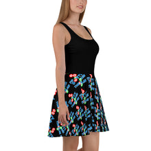 Load image into Gallery viewer, DOTTY OVER THE PLAN: Skater Dress (black)
