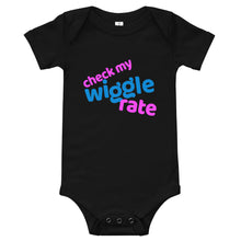 Load image into Gallery viewer, CHECK MY WIGGLE RATE: Baby short sleeve one piece
