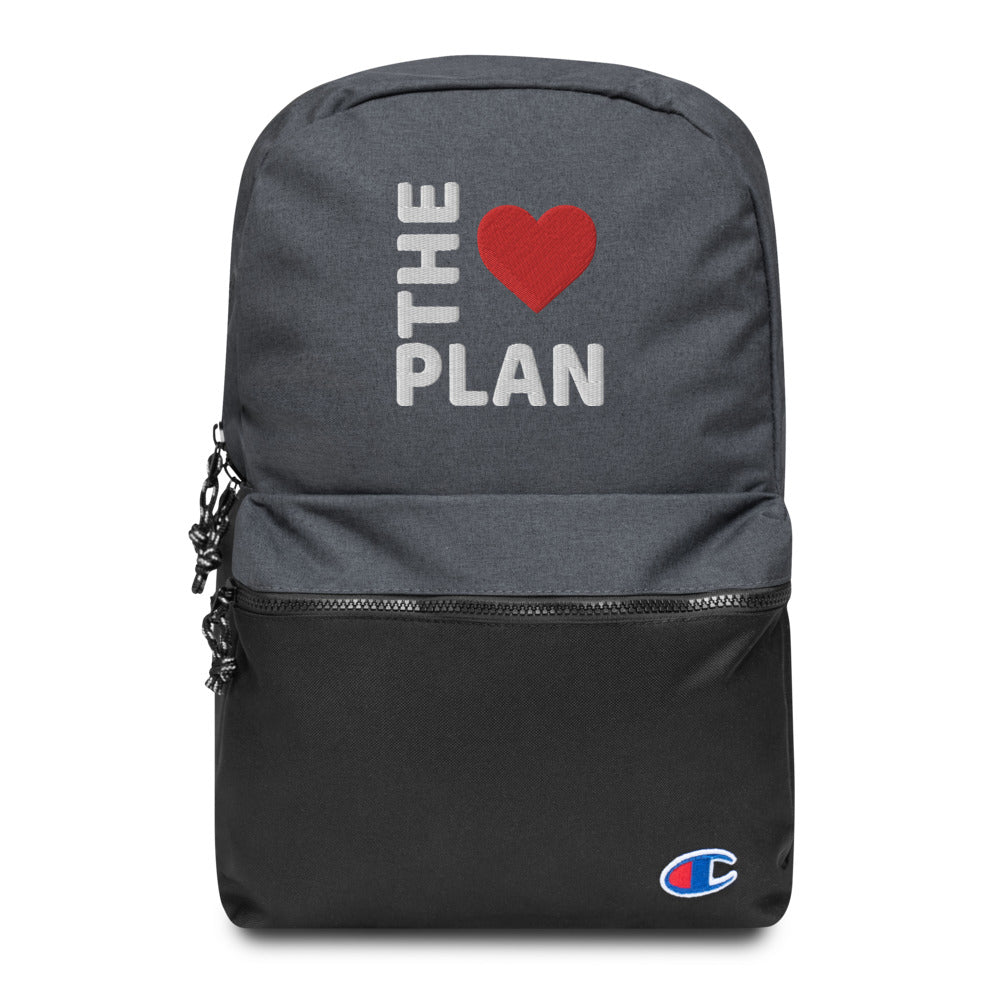 LOVE THE PLAN: Embroidered Champion Backpack