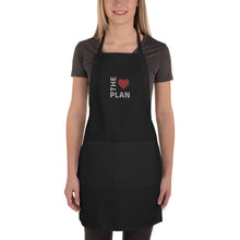 Load image into Gallery viewer, LOVE THE PLAN: Embroidered Apron (black or white)
