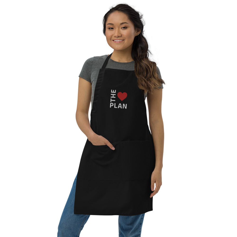LOVE THE PLAN: Embroidered Apron (black or white)