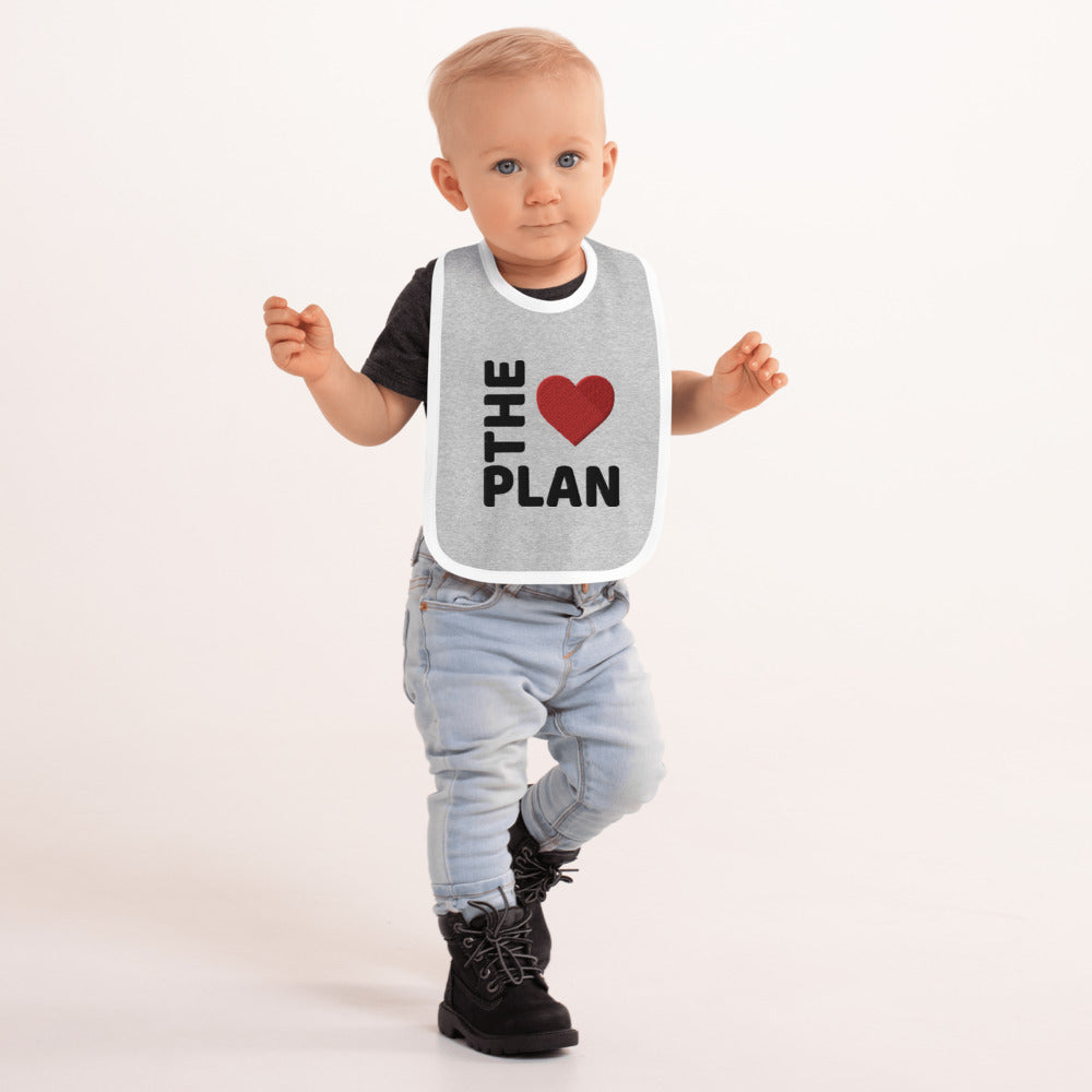 LOVE THE PLAN: Embroidered Baby Bib