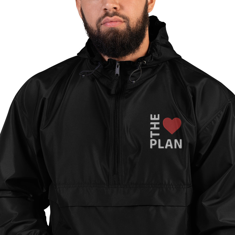 LOVE THE PLAN: Embroidered Champion Packable Jacket