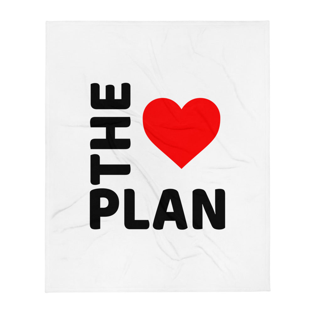 LOVE THE PLAN: Throw Blanket (white)