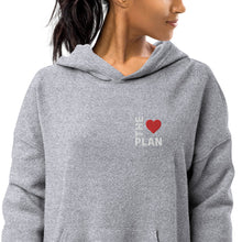 Load image into Gallery viewer, LOVE THE PLAN: Unisex Sueded Fleece Hoodie
