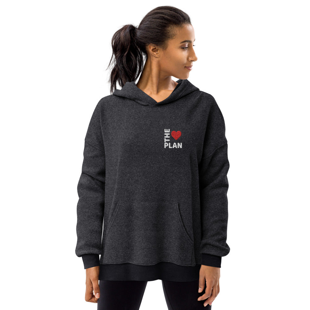 LOVE THE PLAN: Unisex Sueded Fleece Hoodie