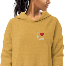 Load image into Gallery viewer, LOVE THE PLAN: Unisex Sueded Fleece Hoodie
