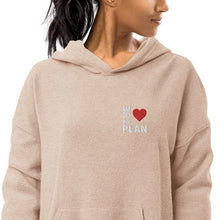 Load image into Gallery viewer, LOVE THE PLAN: Unisex Sueded Fleece Hoodie
