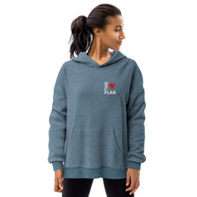 Load image into Gallery viewer, LOVE THE PLAN: Unisex Sueded Fleece Hoodie
