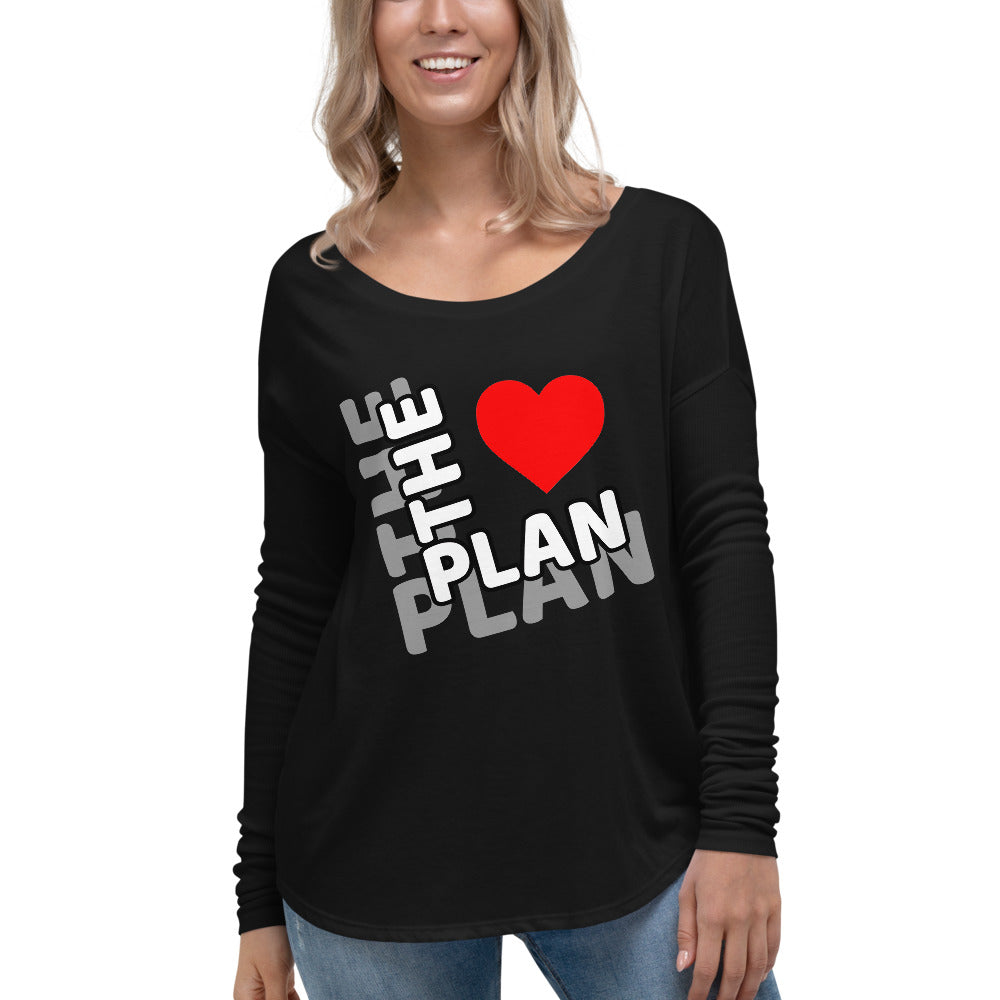 LOVE THE PLAN: Ladies' Long Sleeve Tee (black)