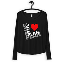 Load image into Gallery viewer, LOVE THE PLAN: Ladies&#39; Long Sleeve Tee (black)
