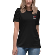 Load image into Gallery viewer, LOVE THE PLAN: Women&#39;s Relaxed T-Shirt (Embroidered)
