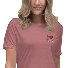 Load image into Gallery viewer, LOVE THE PLAN: Women&#39;s Relaxed T-Shirt (Embroidered)
