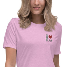 Load image into Gallery viewer, LOVE THE PLAN: Women&#39;s Relaxed T-Shirt (Embroidered)
