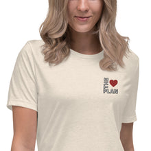 Load image into Gallery viewer, LOVE THE PLAN: Women&#39;s Relaxed T-Shirt (Embroidered)
